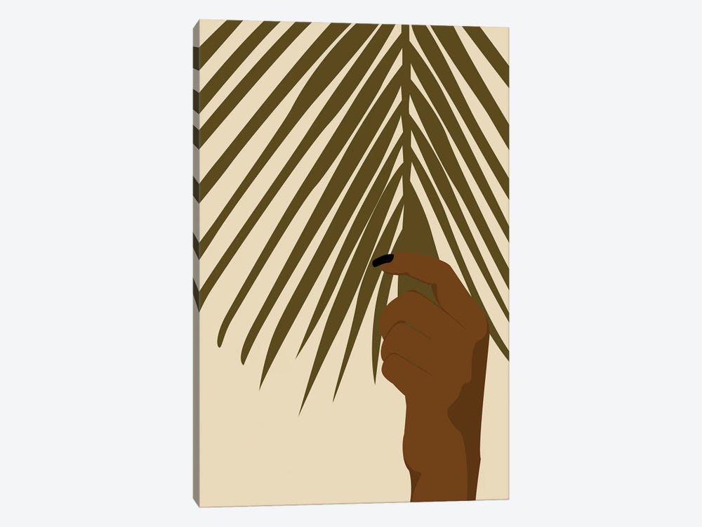 Hand Holding Palm Leaf by Tysee Ciage 1-piece Art Print