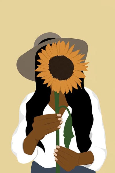 Woman Holding Sunflower by Tysee Ciage multi panel art