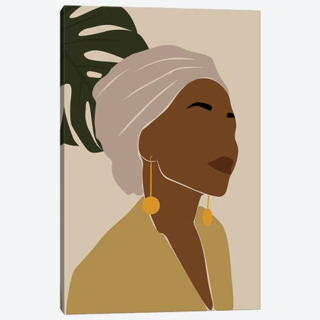 Abstract African Woman Art Canvas Print #TYC117} by Tysee Ciage Canvas Art