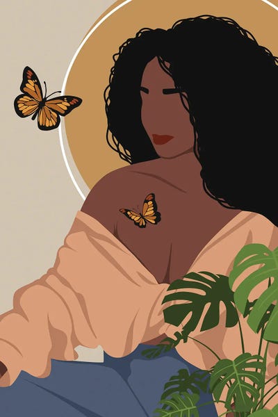 Monsteras: Butterfly Afro Girl by Tysee Ciage