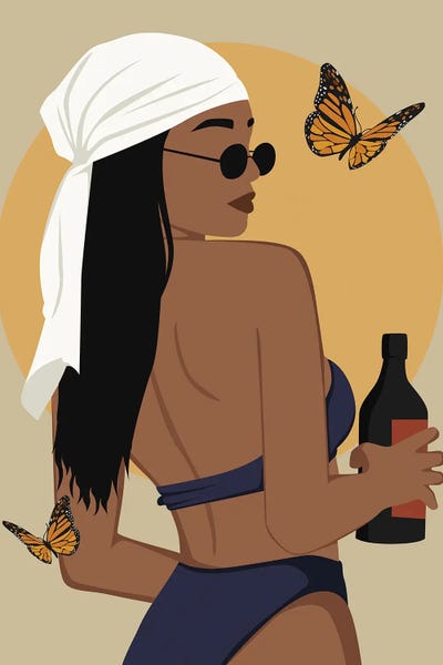 Monarch Butterflies: Girl In Bikini With Butterfly by Tysee Ciage