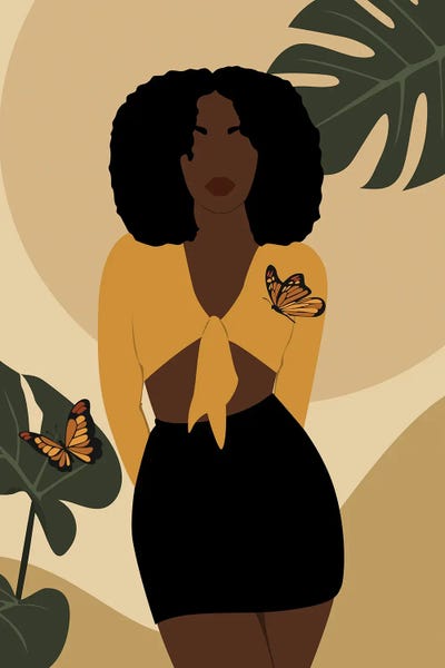 Monsteras: Afro Girl Butterfly by Tysee Ciage
