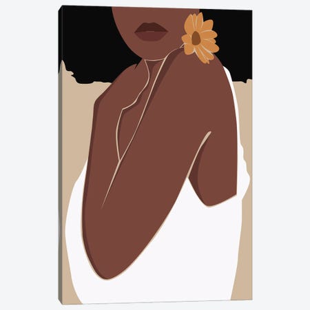 Afro Flower Girl Canvas Print #TYC125} by Tysee Ciage Art Print