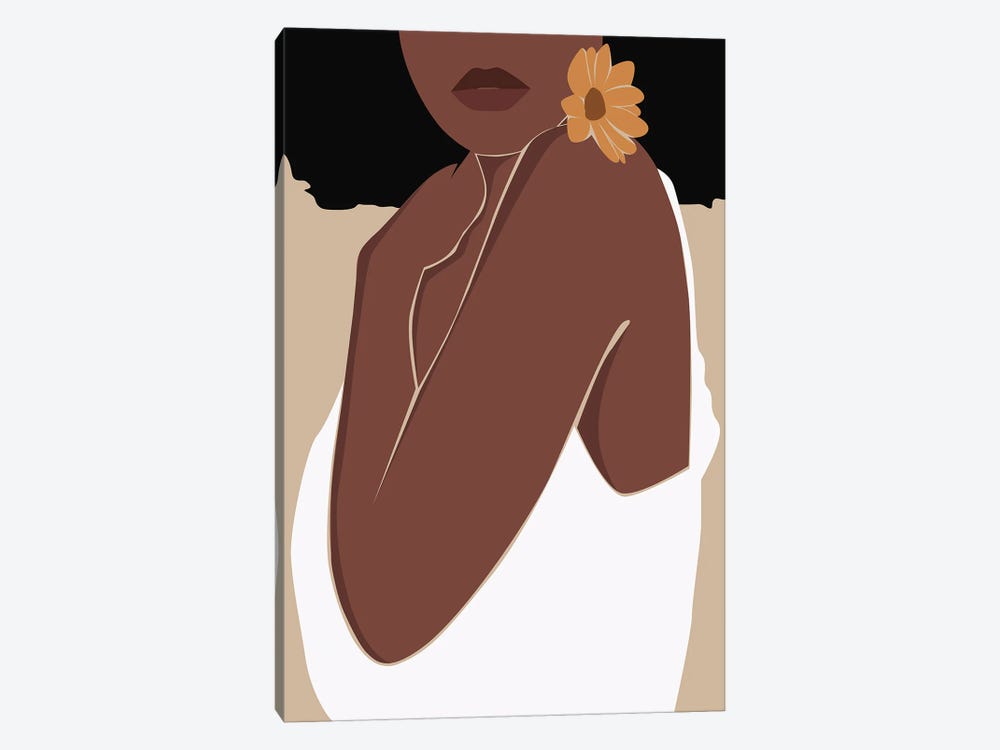 Afro Flower Girl by Tysee Ciage 1-piece Canvas Print