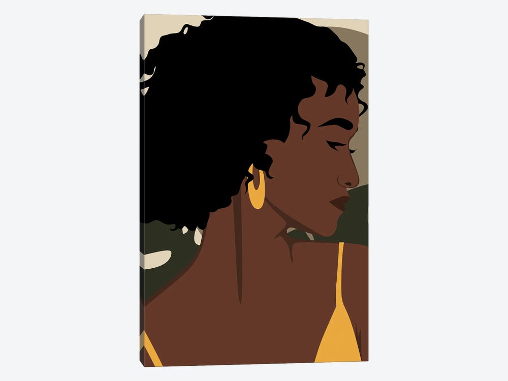 Black Woman Curly Hair by Tysee Ciage 1-piece Canvas Artwork