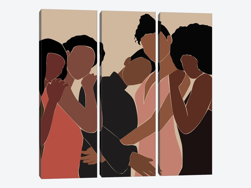 Girlfriends by Tysee Ciage 3-piece Canvas Art Print