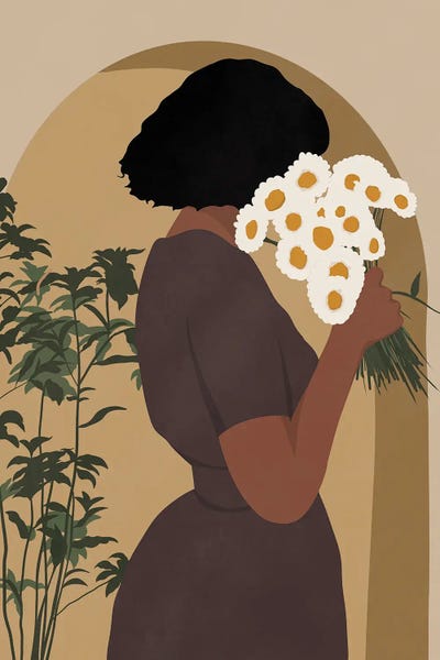 Daisies: Black Floral Girl by Tysee Ciage