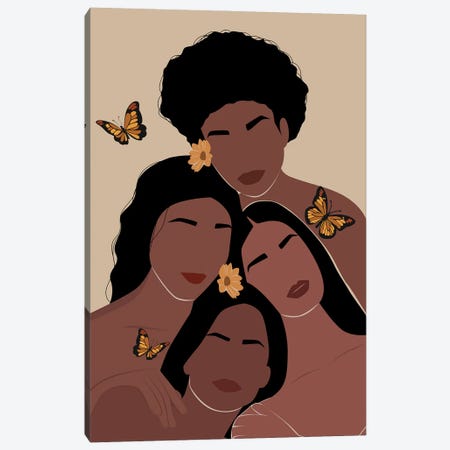 Women And Butterflies Canvas Print #TYC133} by Tysee Ciage Canvas Art Print