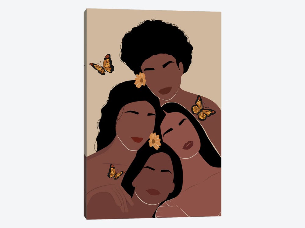 Women And Butterflies by Tysee Ciage 1-piece Canvas Artwork