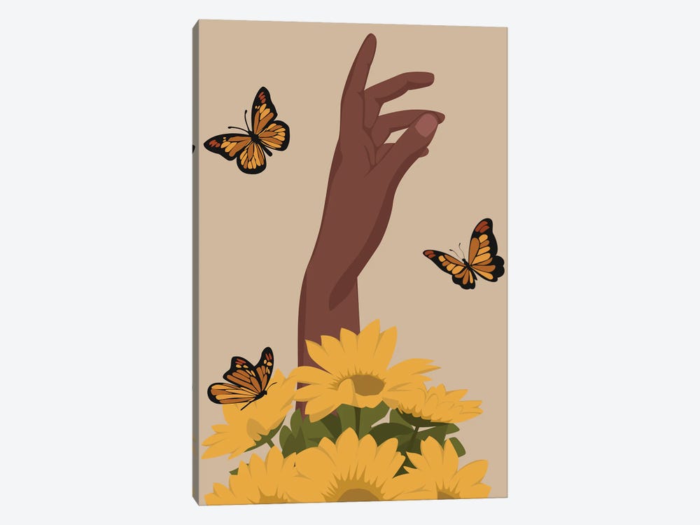 Flowers And Butterflies by Tysee Ciage 1-piece Canvas Wall Art