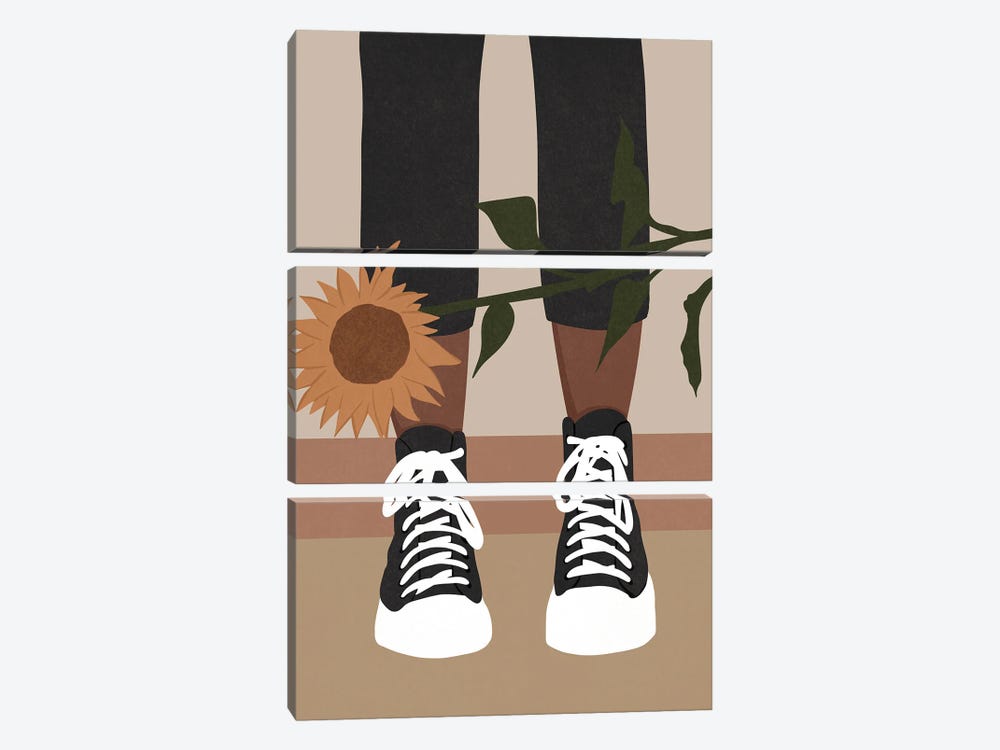 Sneakers And Flower by Tysee Ciage 3-piece Art Print