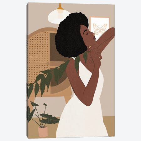 Afro Hair Girl Canvas Print #TYC150} by Tysee Ciage Art Print