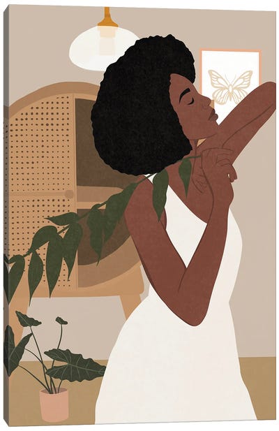 Afro Hair Girl Canvas Art Print - Tysee Ciage