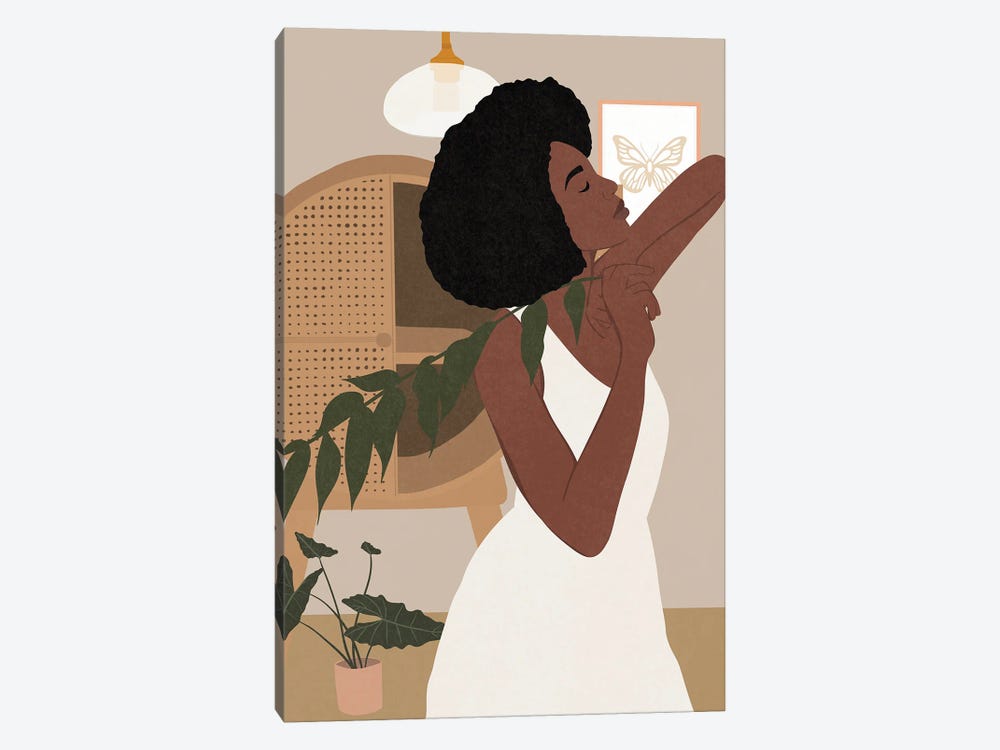 Afro Hair Girl by Tysee Ciage 1-piece Canvas Print