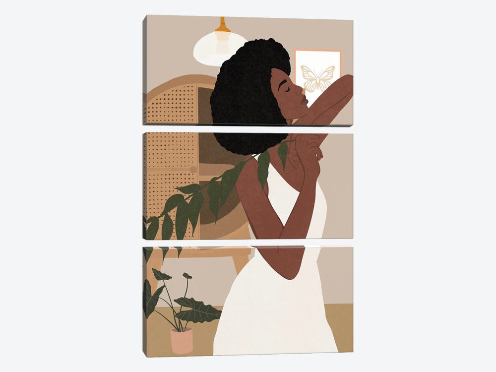 Afro Hair Girl by Tysee Ciage 3-piece Art Print