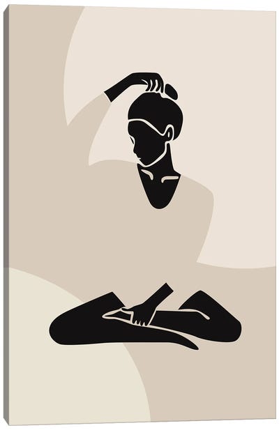 Yoga Girl Silhouette Canvas Art Print - Yoga Art