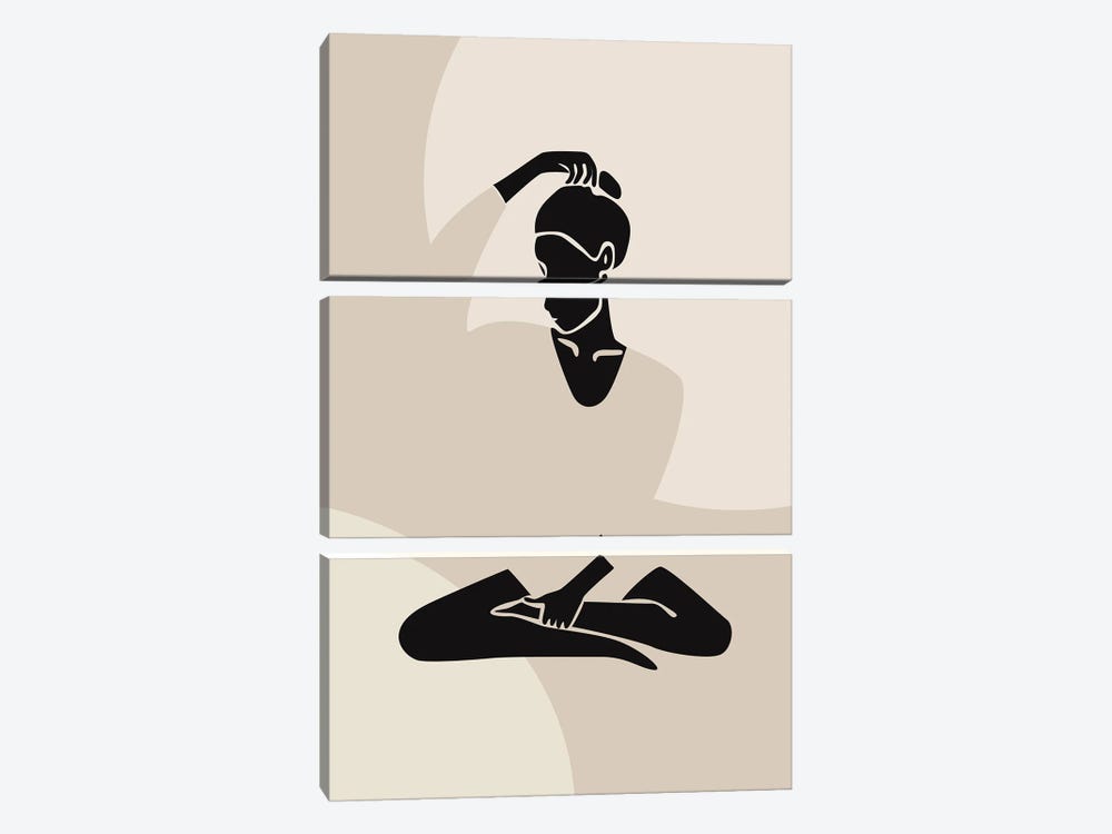 Yoga Girl Silhouette by Tysee Ciage 3-piece Canvas Art