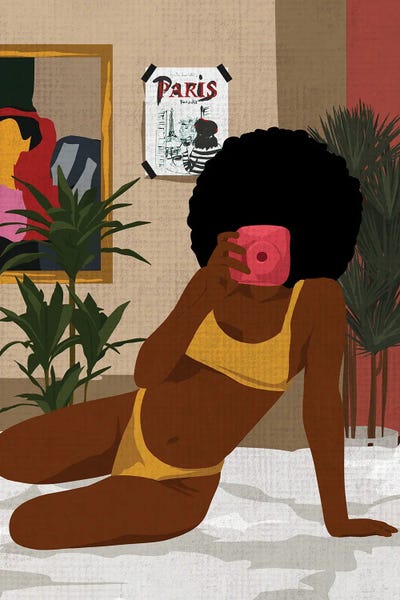 Black & Dark Art - Canvas Prints: Polaroid Girl by Tysee Ciage