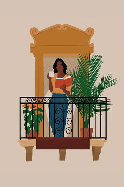 Canvas Print: Girl On The Balcony Art VI by Tysee Ciage - thumbnail
