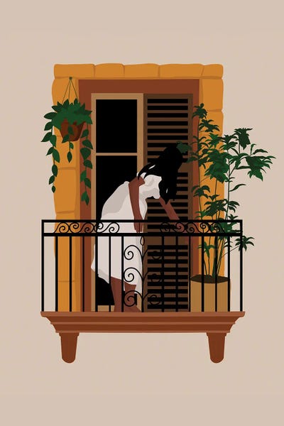 Tysee Ciage: Girl On The Balcony Art VI by Tysee Ciage