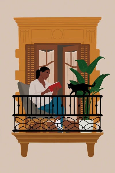 Canvas Print: Girl On The Balcony Art IV by Tysee Ciage - thumbnail