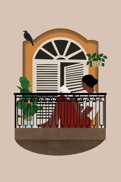 Canvas Print: Girl On The Balcony Art III by Tysee Ciage - thumbnail