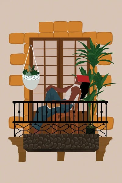 Canvas Print: Girl On The Balcony Art II by Tysee Ciage - thumbnail