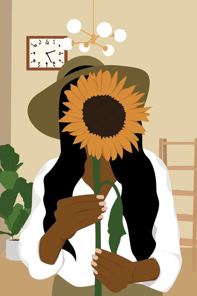 Fine Art Print: Black Girl With Flower by Tysee Ciage