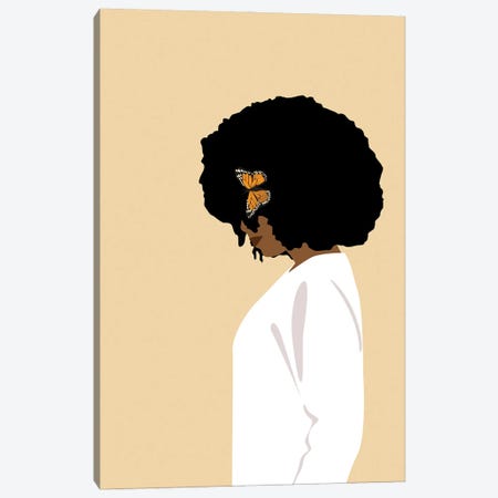 Afro Girl With Butterfly Canvas Print #TYC2} by Tysee Ciage Canvas Print