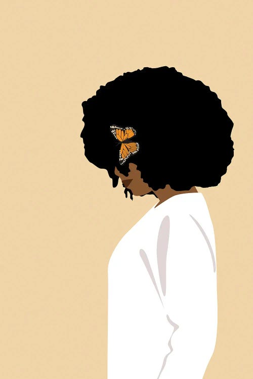 Afro Girl With Butterfly