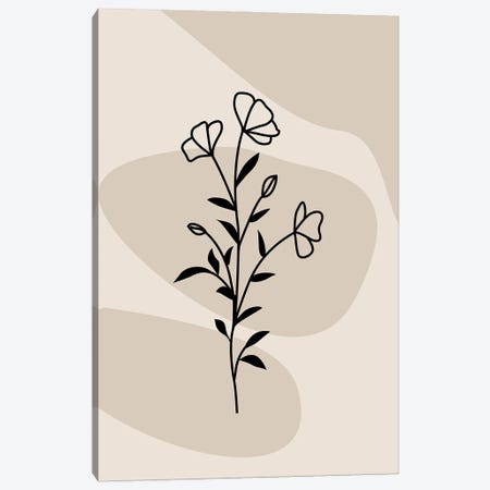 Flower Line Art Canvas Print #TYC30} by Tysee Ciage Canvas Artwork