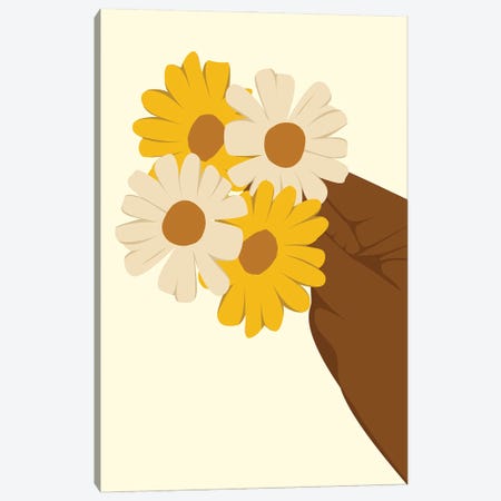 Hand Holding Flower Canvas Print #TYC32} by Tysee Ciage Canvas Art