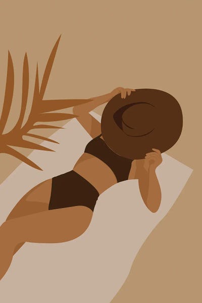 Woman In Bikini Art by Tysee Ciage framed canvas print