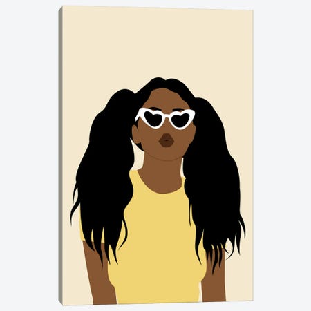 Pig Tail Black Girl Canvas Print #TYC3} by Tysee Ciage Canvas Print