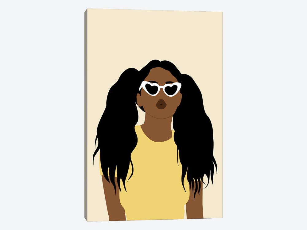 Pig Tail Black Girl by Tysee Ciage 1-piece Canvas Wall Art