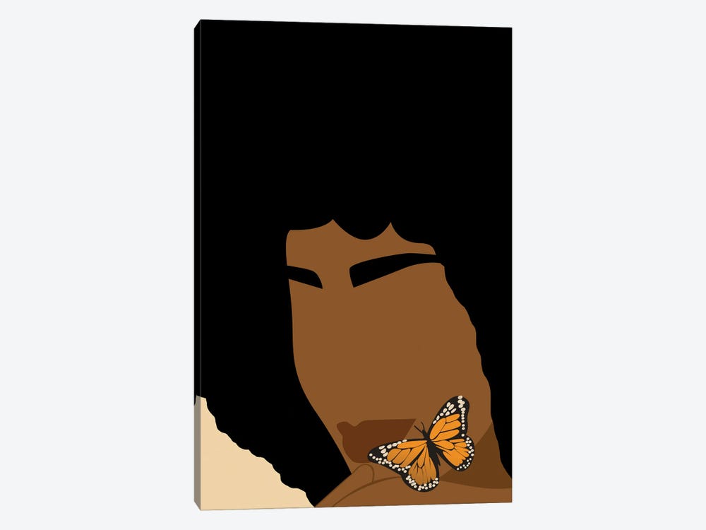 Afro Butterfly Girl by Tysee Ciage 1-piece Canvas Art Print