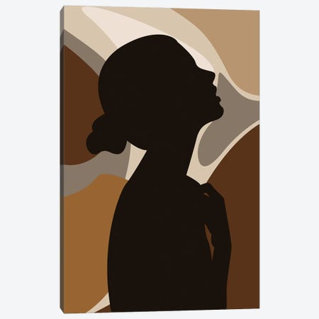 Girl Side Profile Silhouette Canvas Print #TYC50} by Tysee Ciage Canvas Wall Art