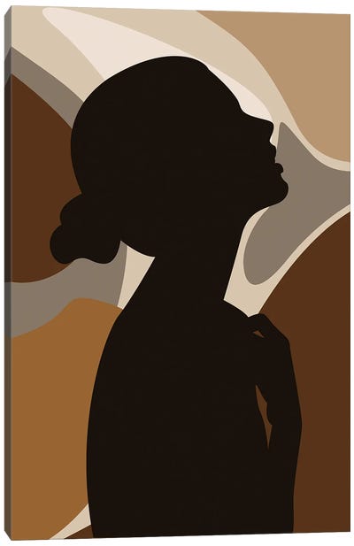 Girl Side Profile Silhouette Canvas Art Print - Tysee Ciage