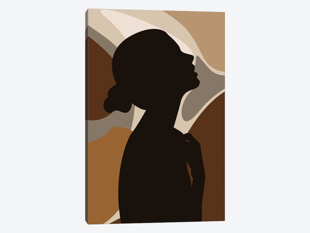 Girl Side Profile Silhouette by Tysee Ciage 1-piece Canvas Wall Art