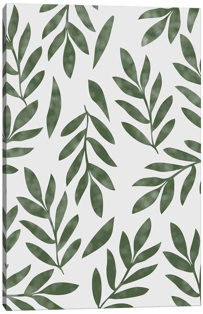 Plant Minimalist Art Canvas Art Print - Green with Envy