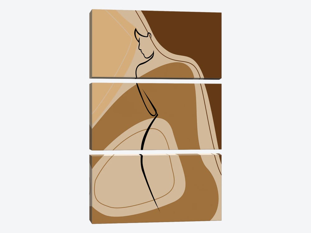 Woman Body Line Art by Tysee Ciage 3-piece Canvas Art
