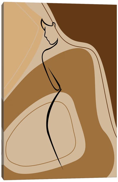 Woman Body Line Art Canvas Art Print - Line Art