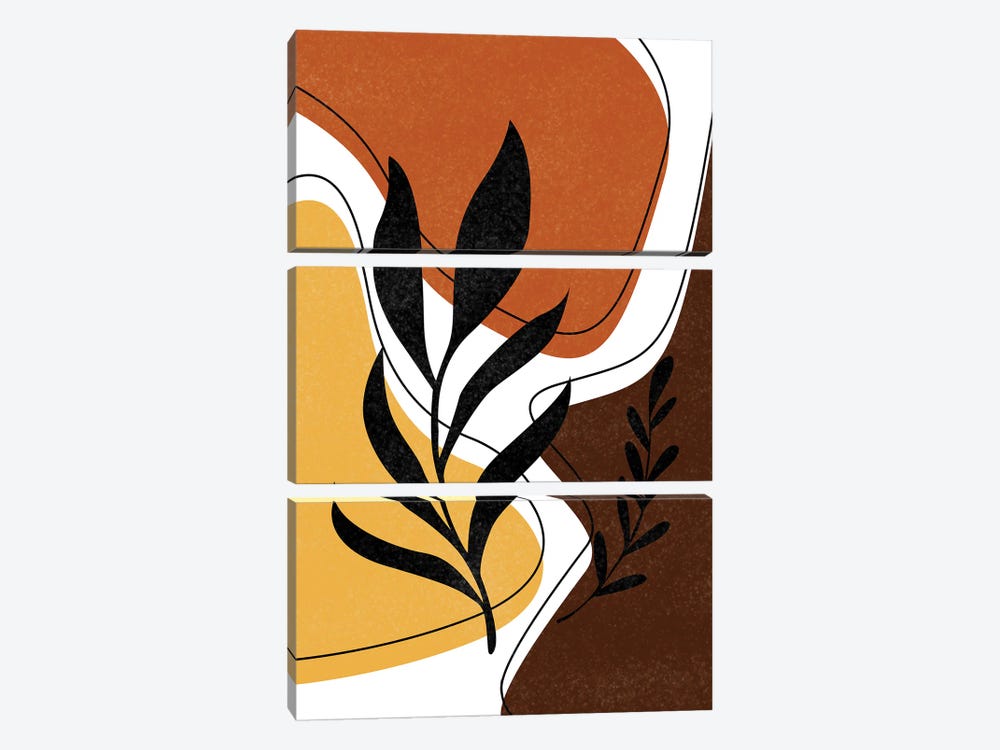 Abstract Leaves Art by Tysee Ciage 3-piece Canvas Print