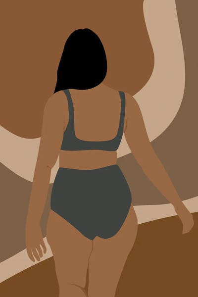 Girl In Bikini by Tysee Ciage framed canvas print