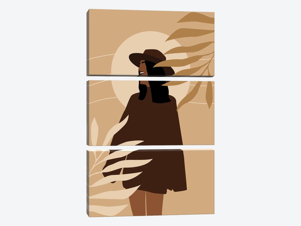 Girl Wearing Hat by Tysee Ciage 3-piece Canvas Artwork