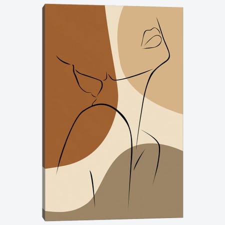 Woman Face Line Art Canvas Print #TYC77} by Tysee Ciage Art Print
