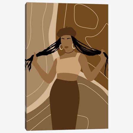 Girl With Braids Canvas Print #TYC83} by Tysee Ciage Canvas Print