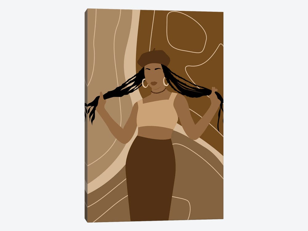 Girl With Braids by Tysee Ciage 1-piece Canvas Artwork