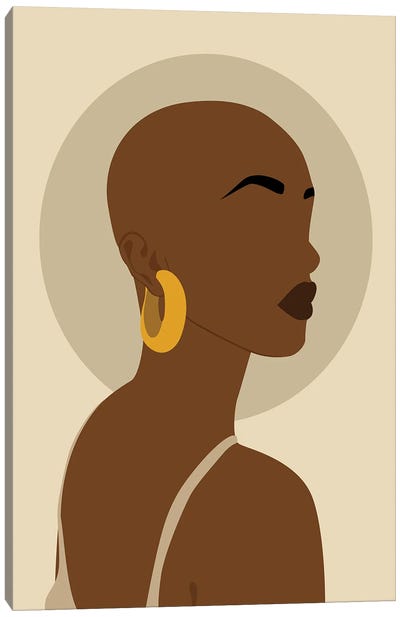 African Woman Portrait Canvas Art Print - Tysee Ciage