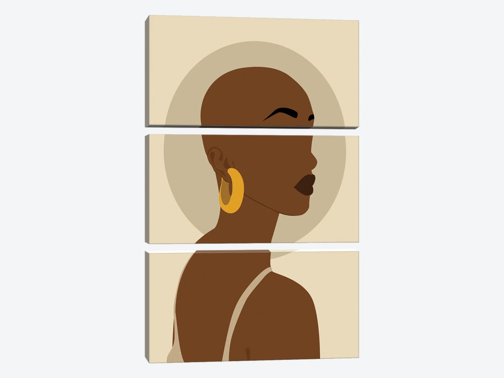 African Woman Portrait by Tysee Ciage 3-piece Canvas Print